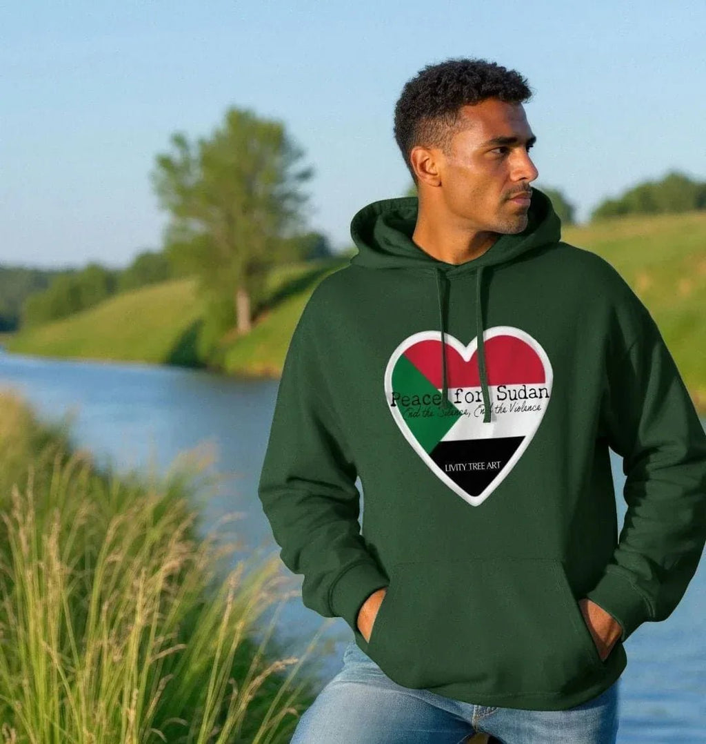 Peace for Sudan Unisex Kangaroo Pocket Hoody - Livity Tree Art