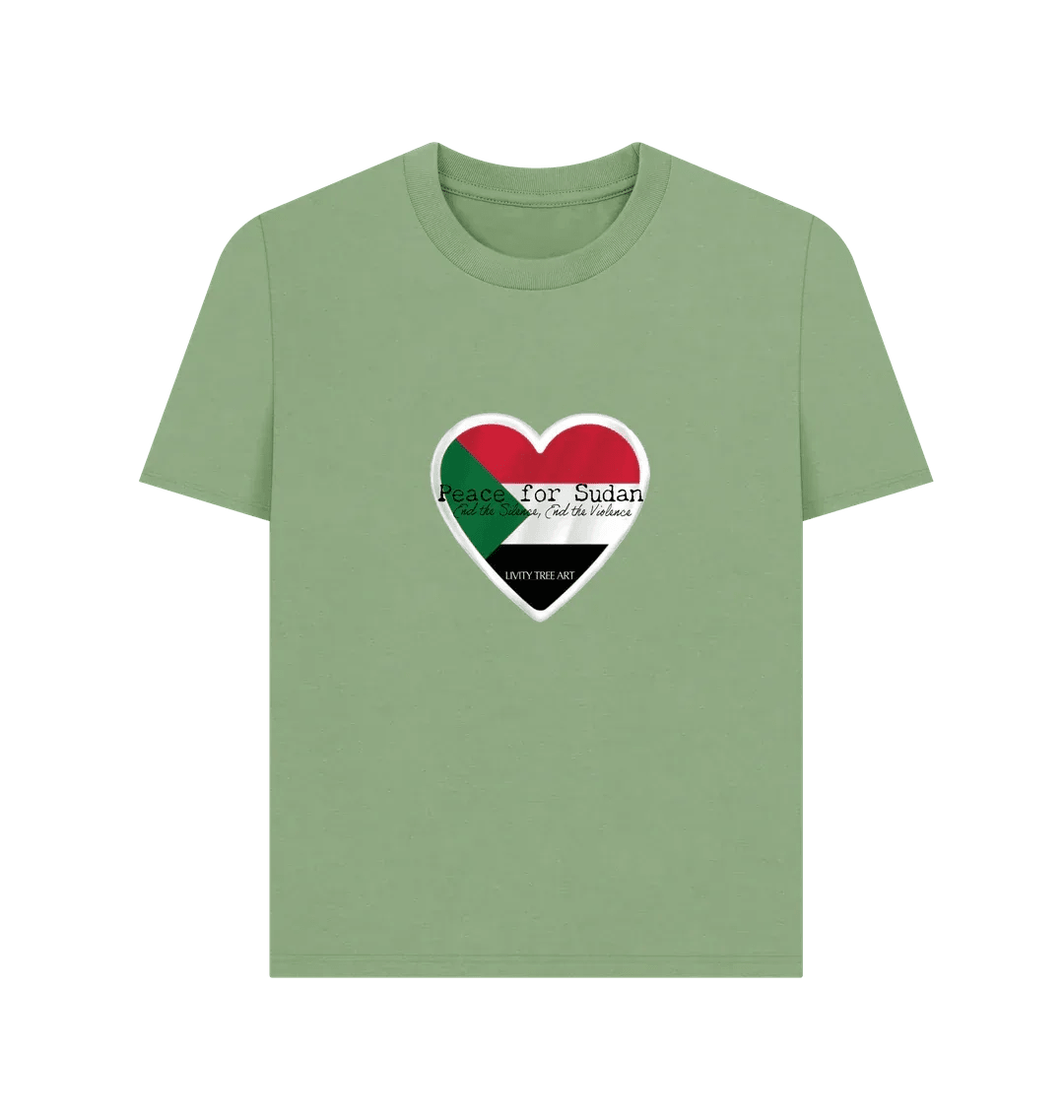 Peace for Sudan Woman's Plain T-shirt - Livity Tree Art