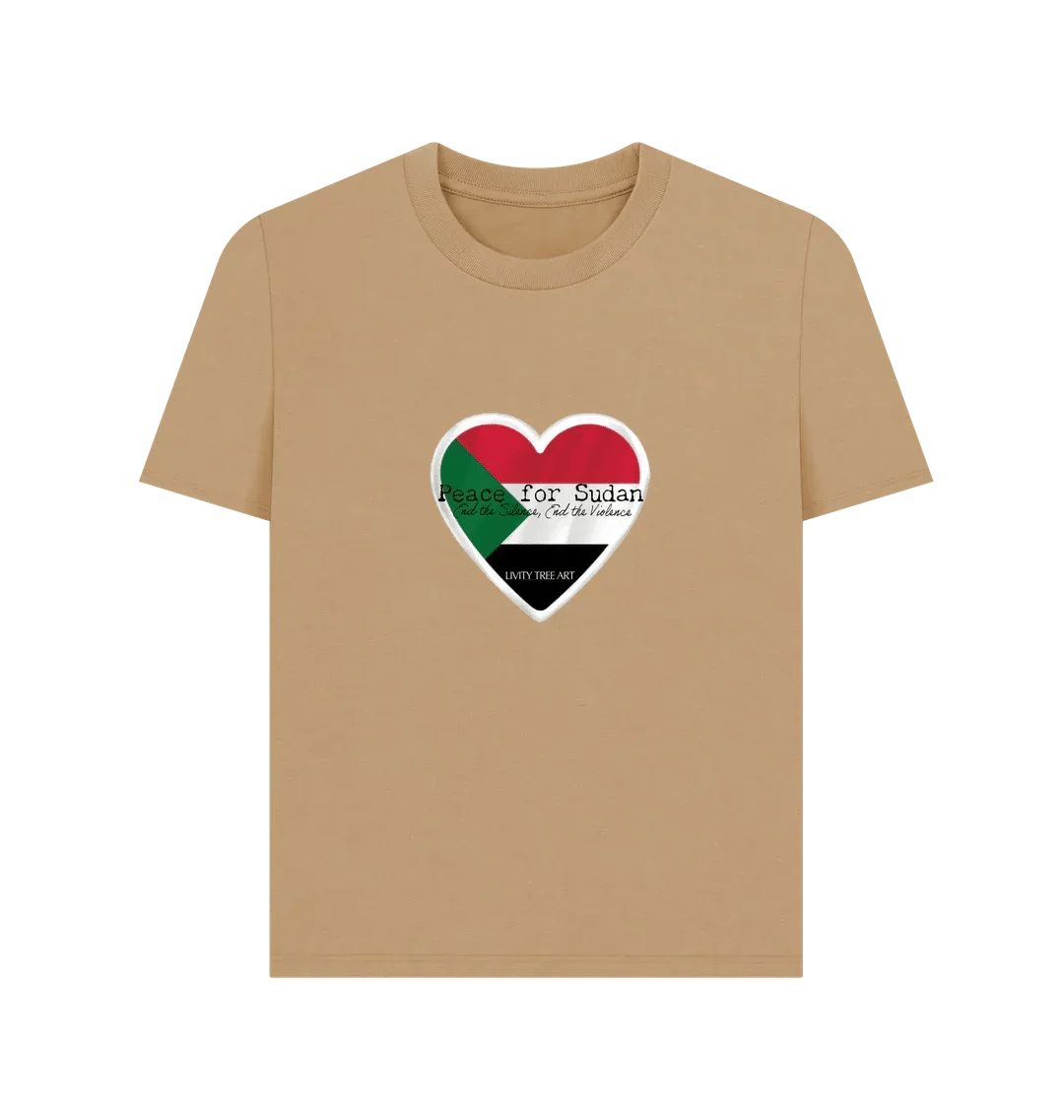 Peace for Sudan Woman's Plain T-shirt - Livity Tree Art