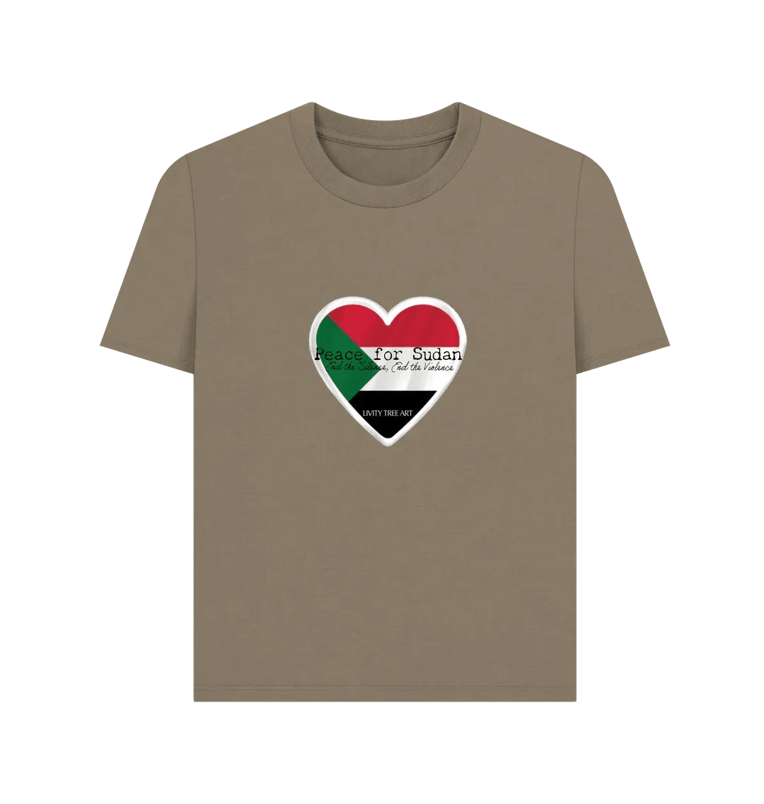 Peace for Sudan Woman's Plain T-shirt - Livity Tree Art