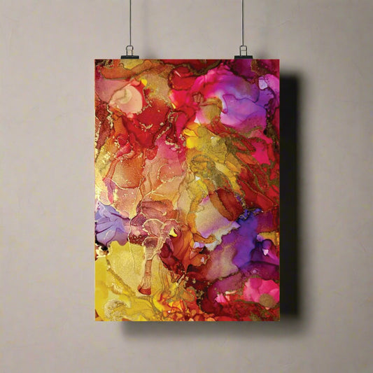 Alcohol Ink Print, Gold Accents by Kizzie Suriel | Tree of Life Art - Tree of Life Art