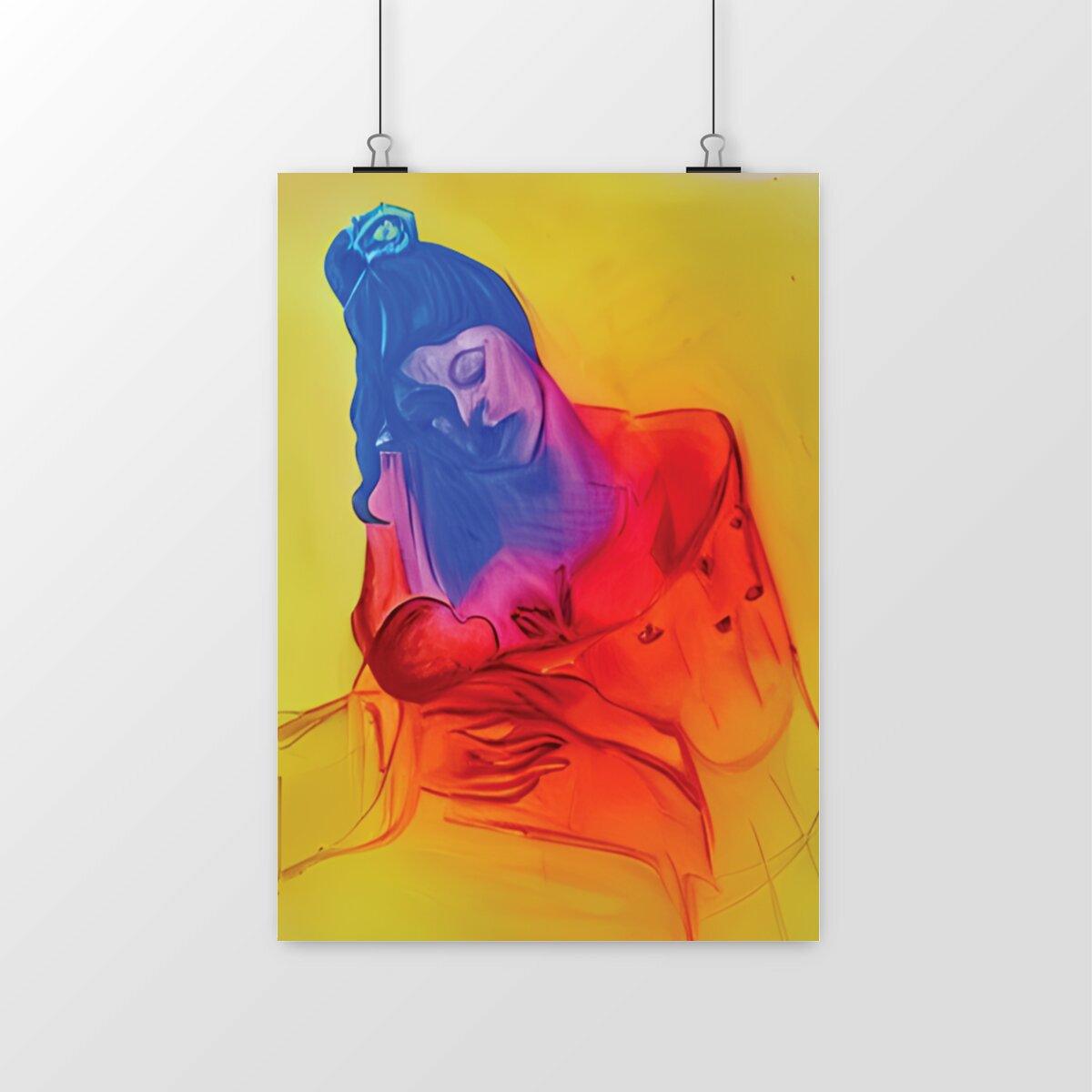 Homage to Pablo Picasso's Motherhood, Vertical Museum Quality Premium Poster Print | Tree of Life Art - Tree of Life Art