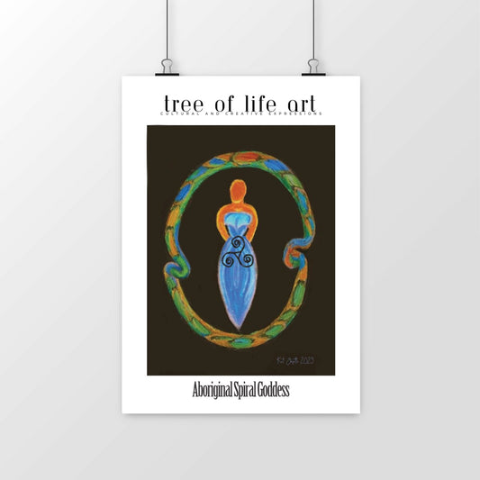 Aboriginal Spiral Goddess Poster - High-Quality Giclée Print | Tree of Life Art - Tree of Life Art