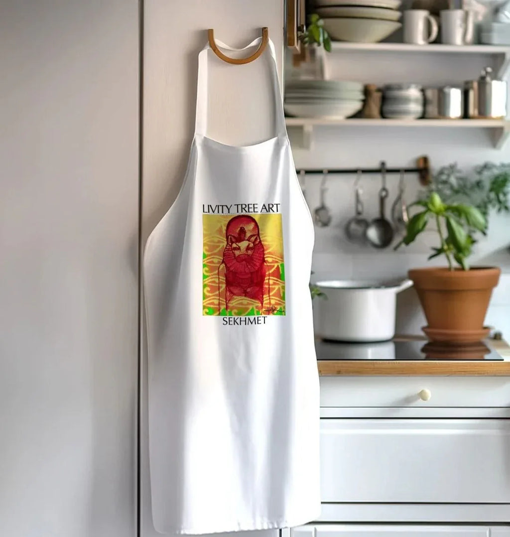 Rastafari Sekhmet Organic Cotton Apron - Livity Tree Art