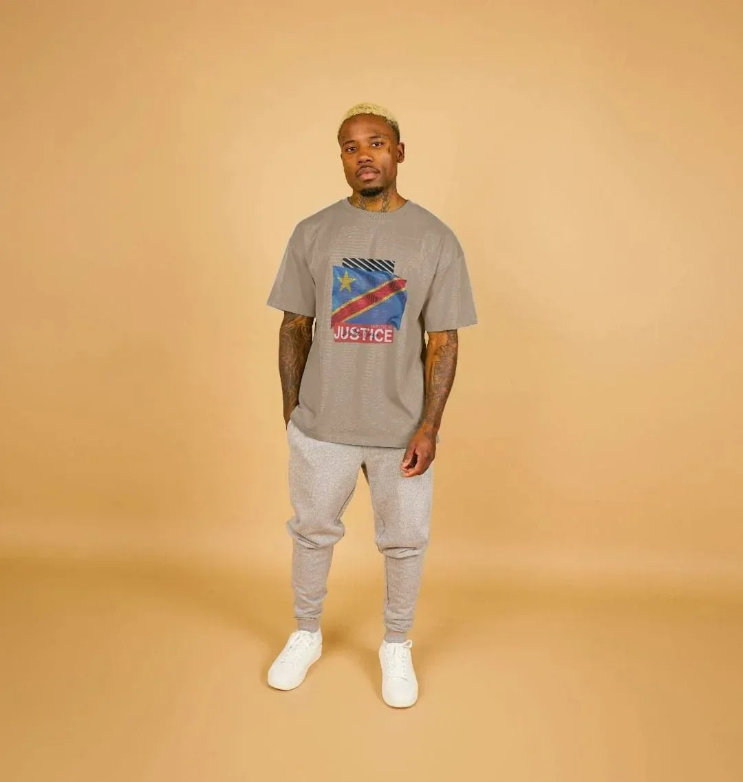 Justice for Congo Men's Oversized Tee - Livity Tree Art