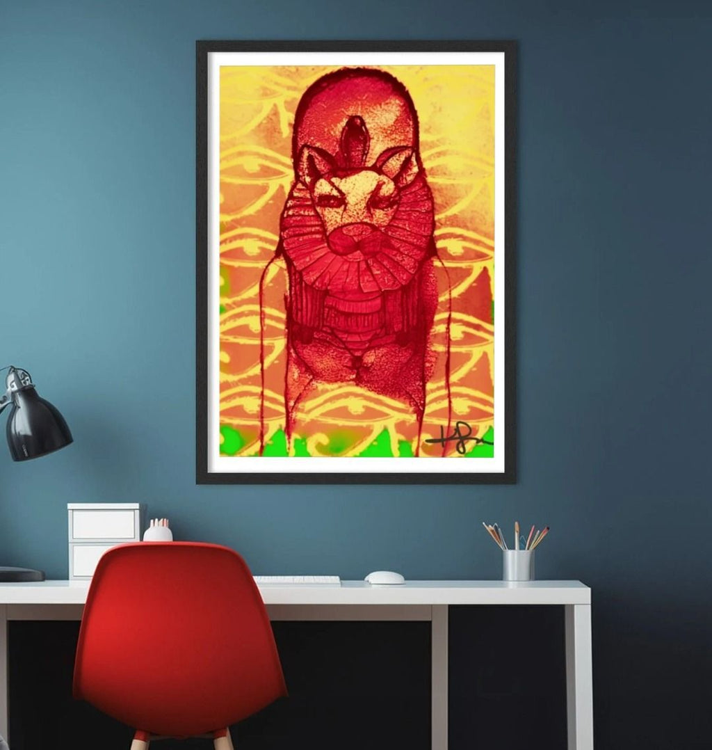 Rastafari Sekhmet Lion Goddess Portrait Art Print - Livity Tree Art