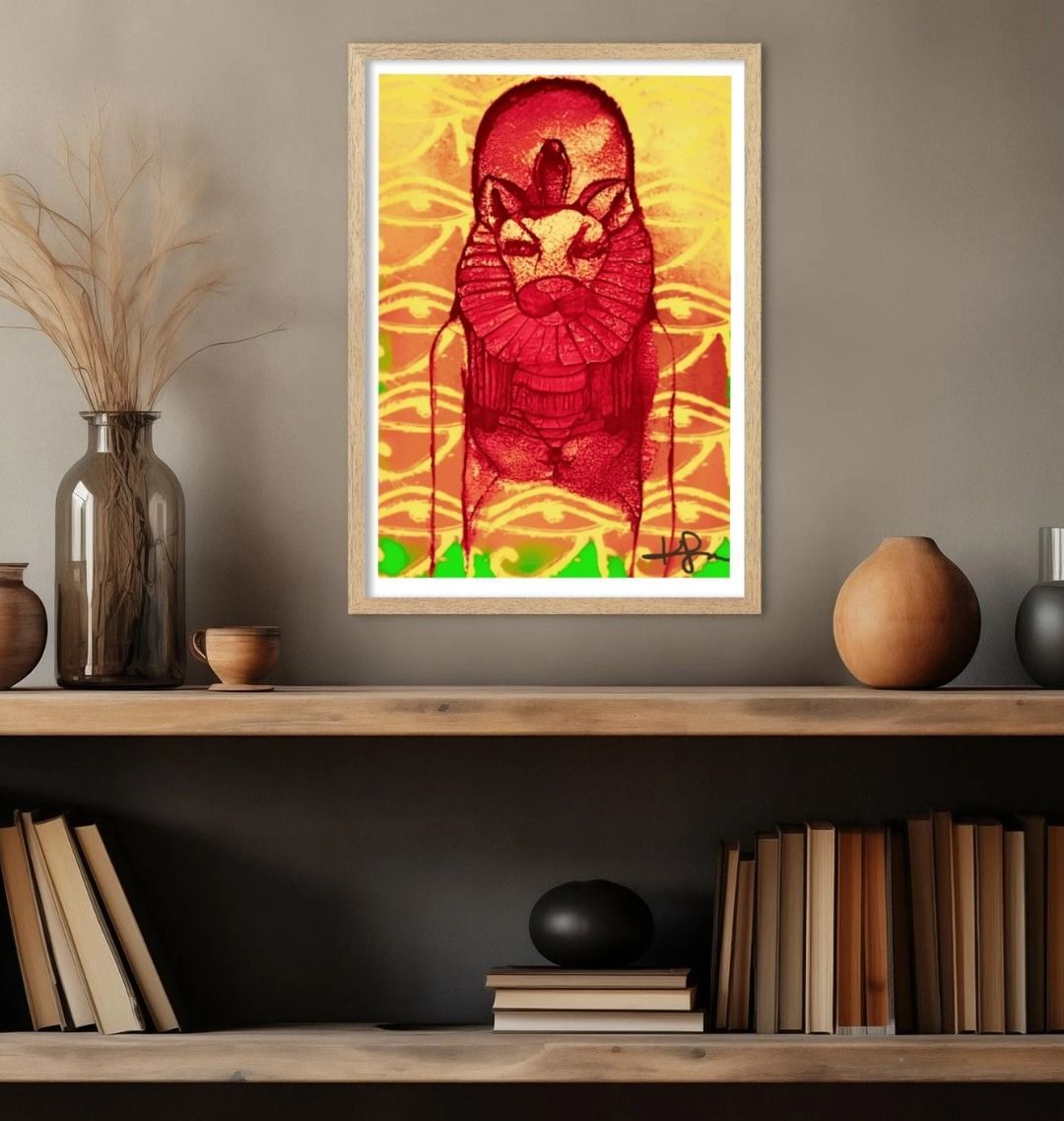 Rastafari Sekhmet Lion Goddess Portrait Art Print - Livity Tree Art