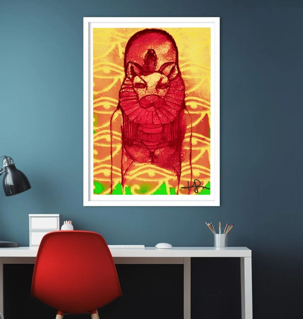Rastafari Sekhmet Lion Goddess Portrait Art Print - Livity Tree Art