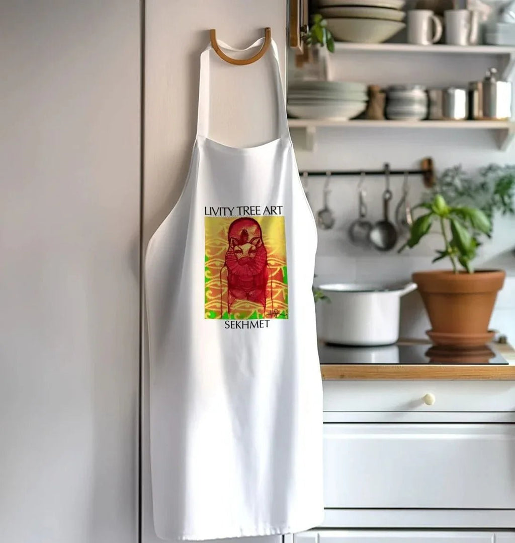 Rastafari Sekhmet Organic Cotton Apron - Livity Tree Art
