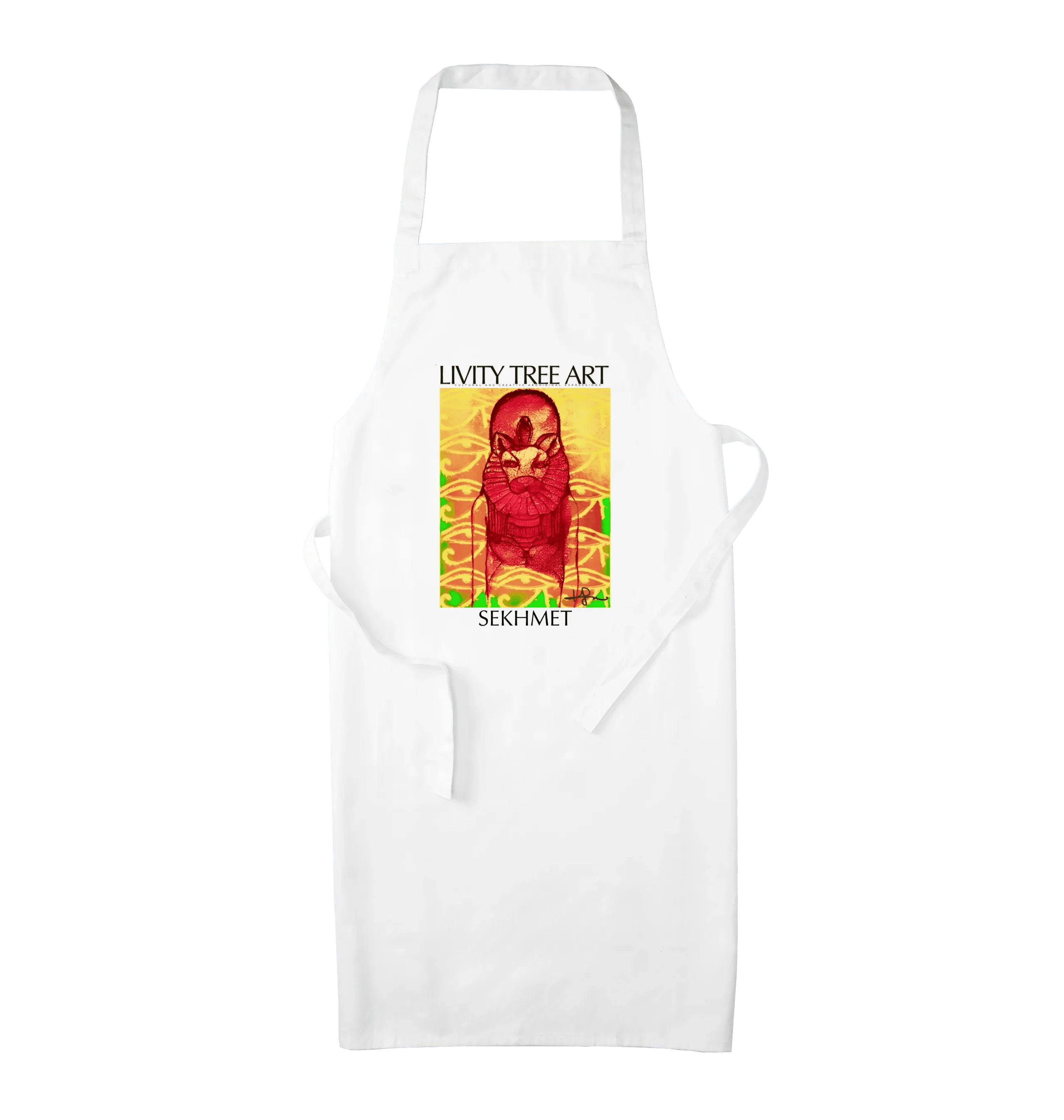 Rastafari Sekhmet Organic Cotton Apron - Livity Tree Art