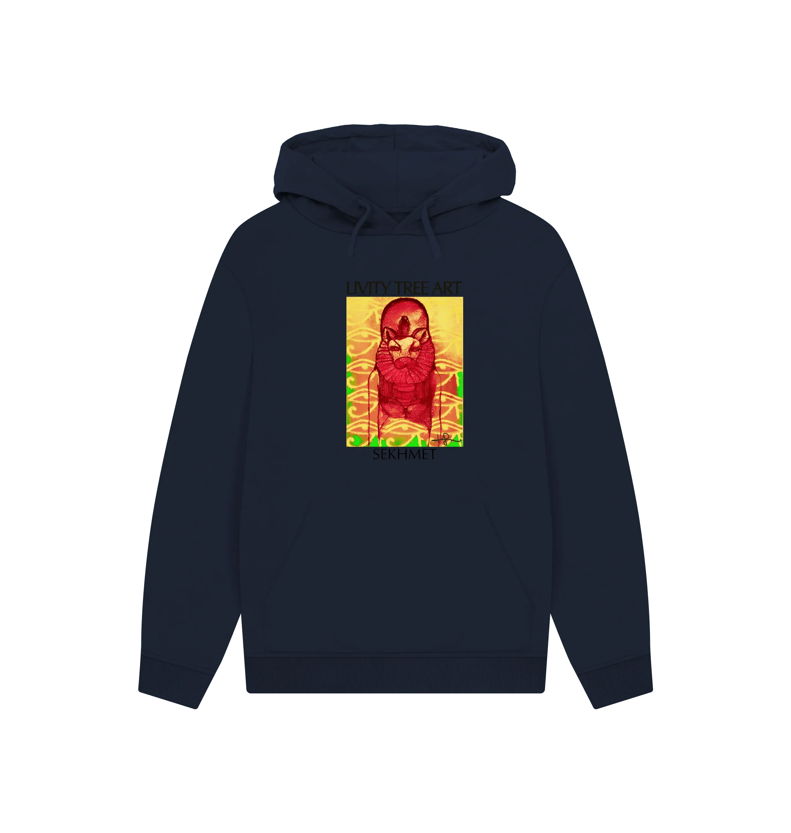 Rastafari Sekhmet Unisex Kangaroo Pocket Hoody - Livity Tree Art