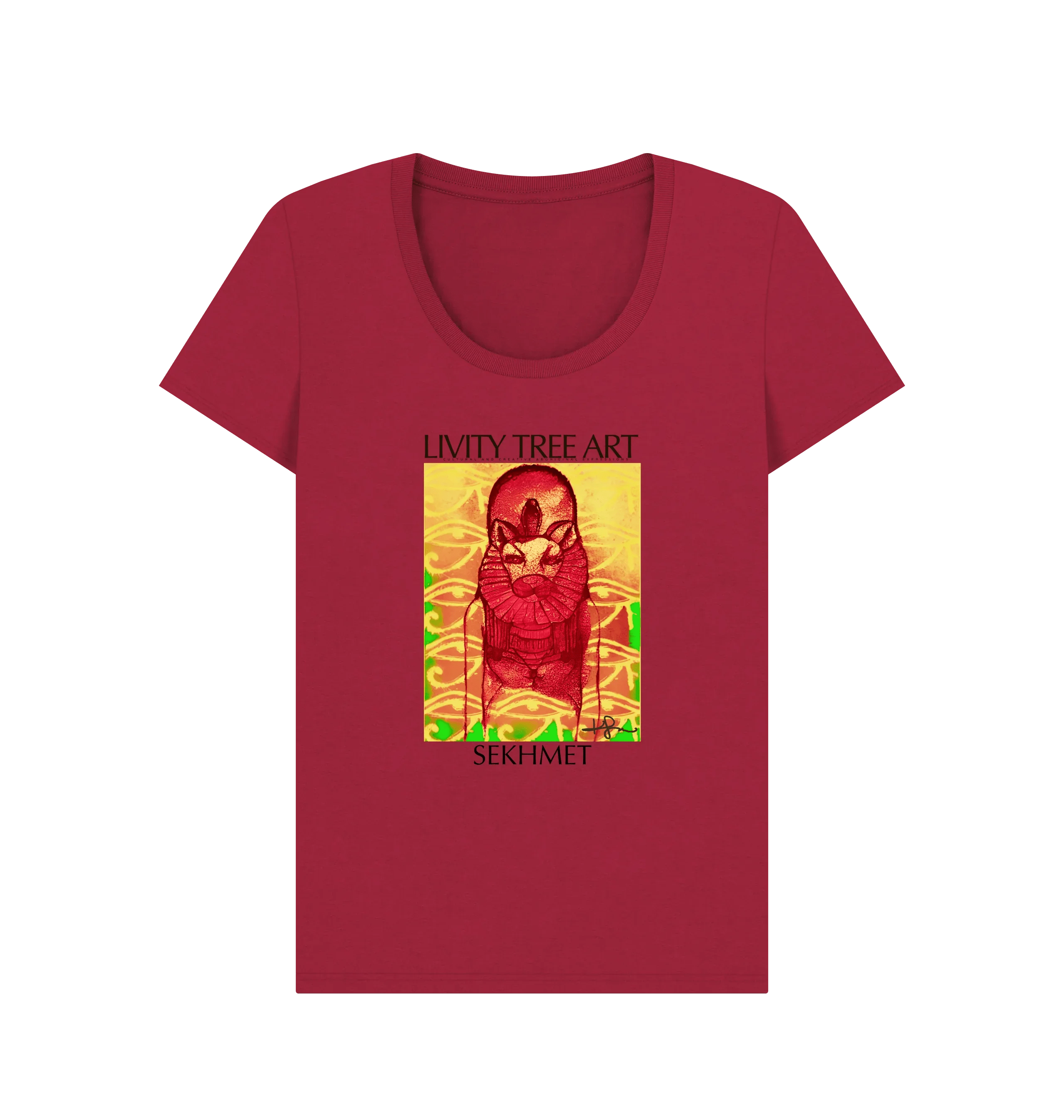 Rastafari Sekhmet Women's V-Neck T-shirt - Livity Tree Art
