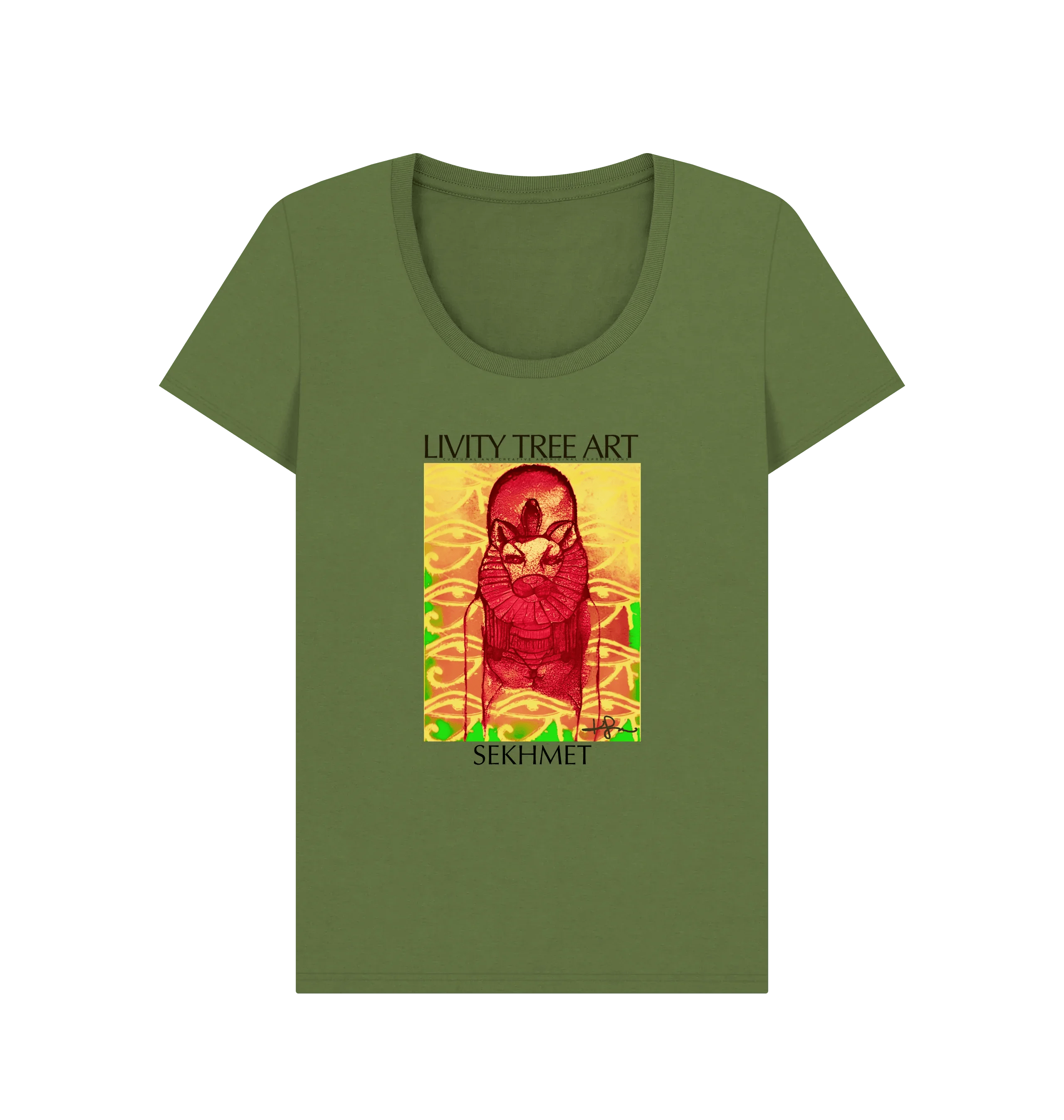 Rastafari Sekhmet Women's V-Neck T-shirt - Livity Tree Art