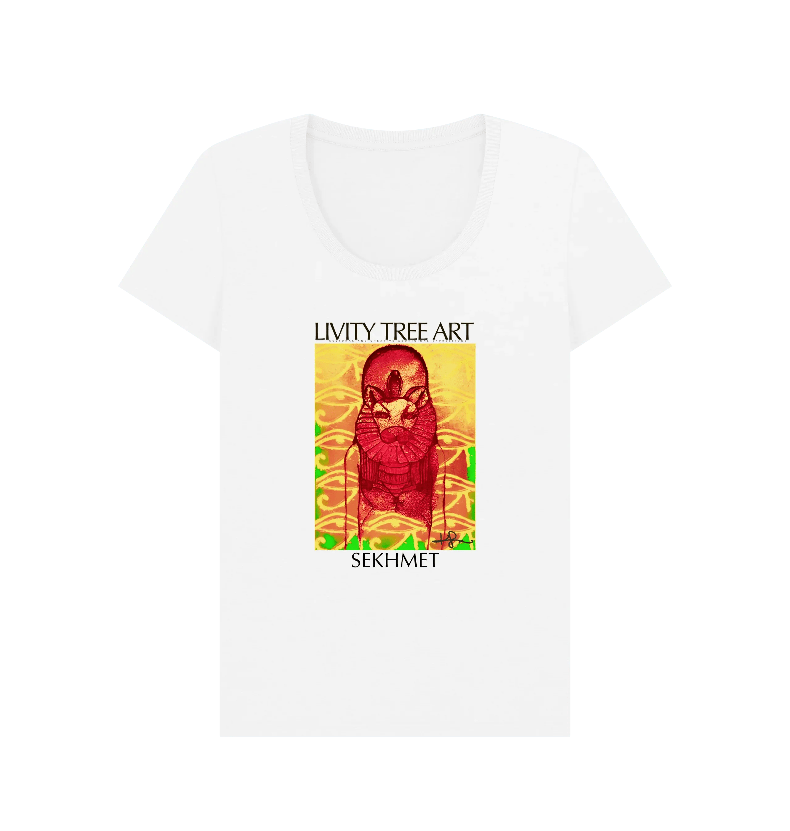Rastafari Sekhmet Women's V-Neck T-shirt - Livity Tree Art