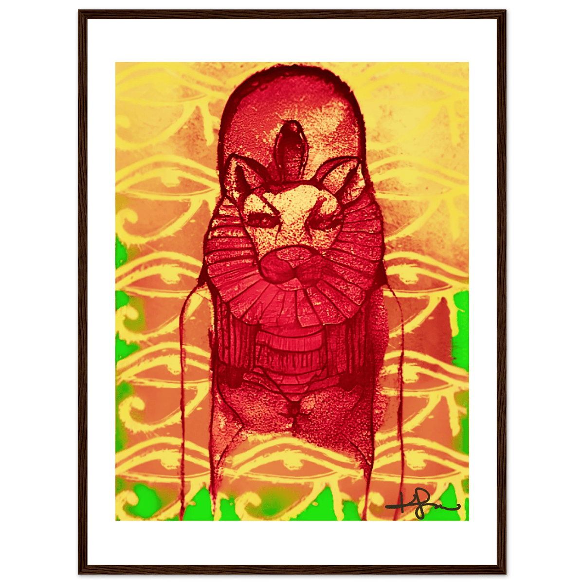 Rastafarian Sekhmet Fine Art Framed Poster - Livity Tree Art