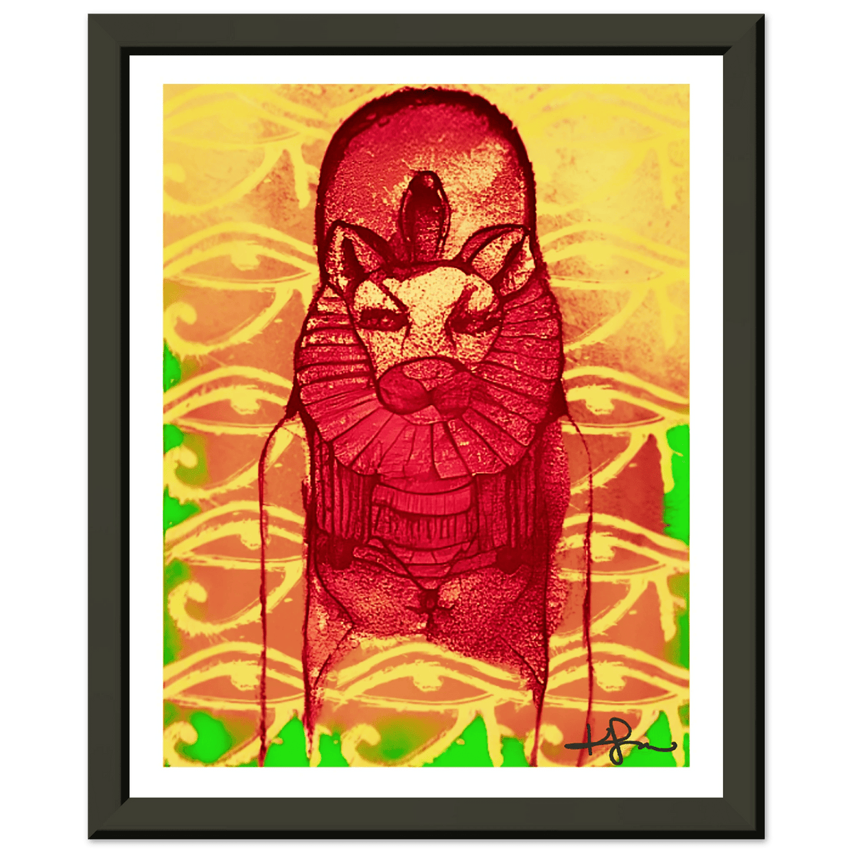 Rastafarian Sekhmet Fine Art Framed Poster - Livity Tree Art