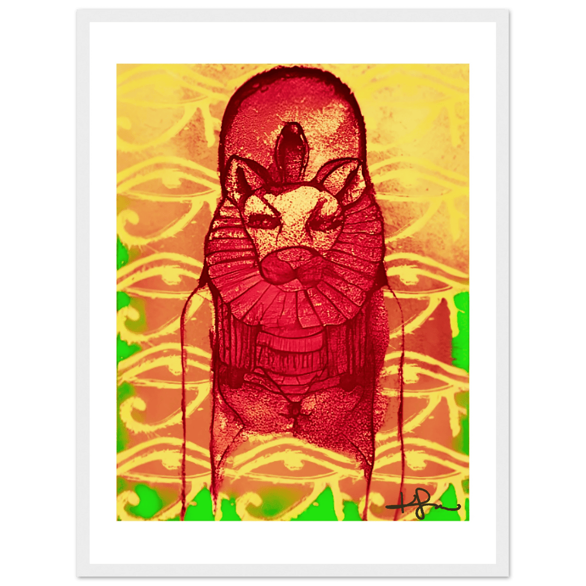 Rastafarian Sekhmet Fine Art Framed Poster - Livity Tree Art