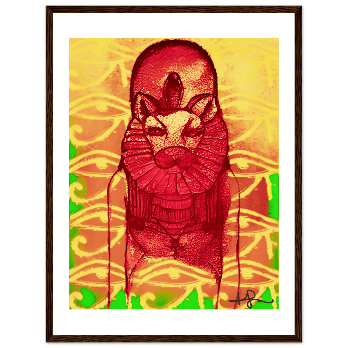 Rastafarian Sekhmet Fine Art Framed Poster - Livity Tree Art