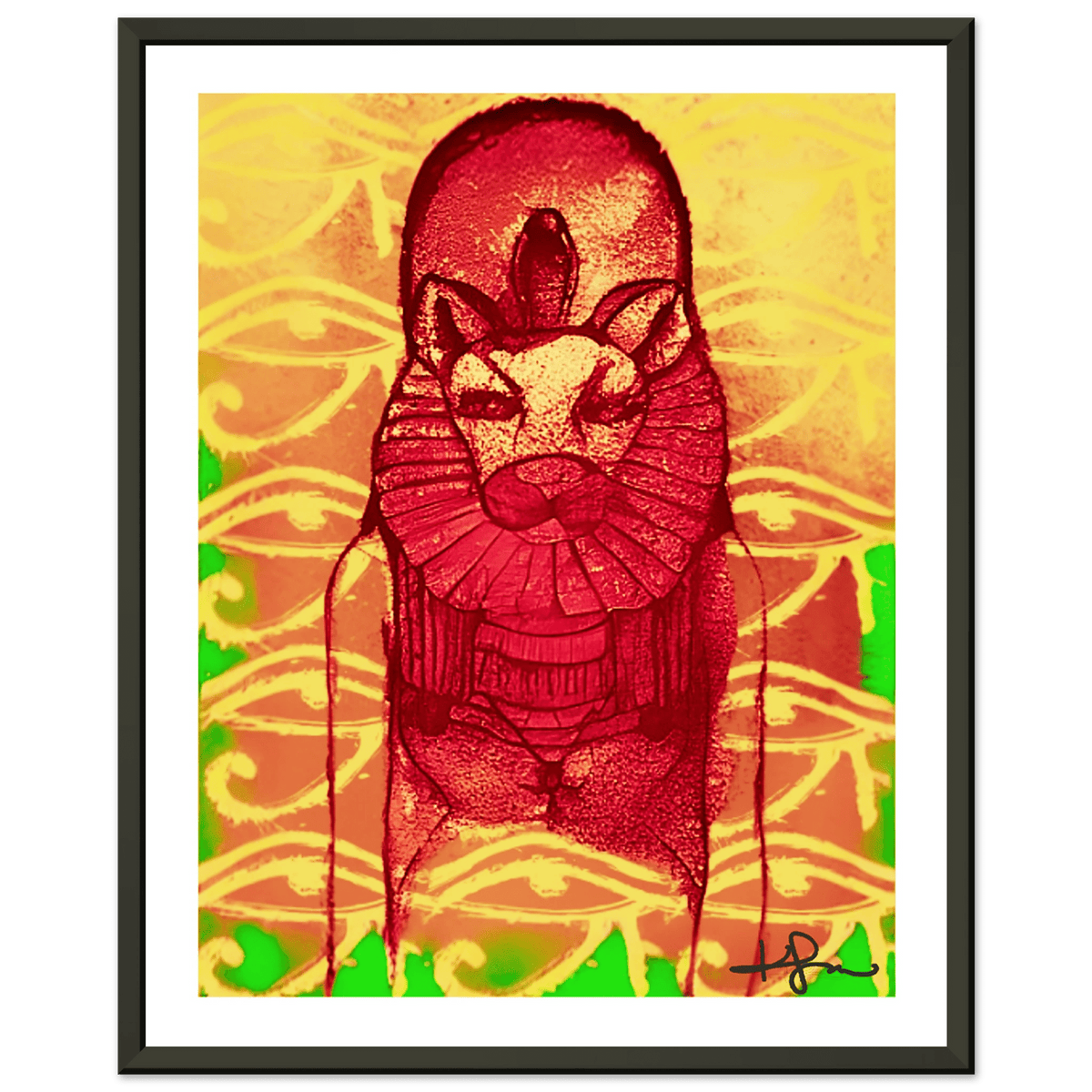 Rastafarian Sekhmet Fine Art Framed Poster - Livity Tree Art