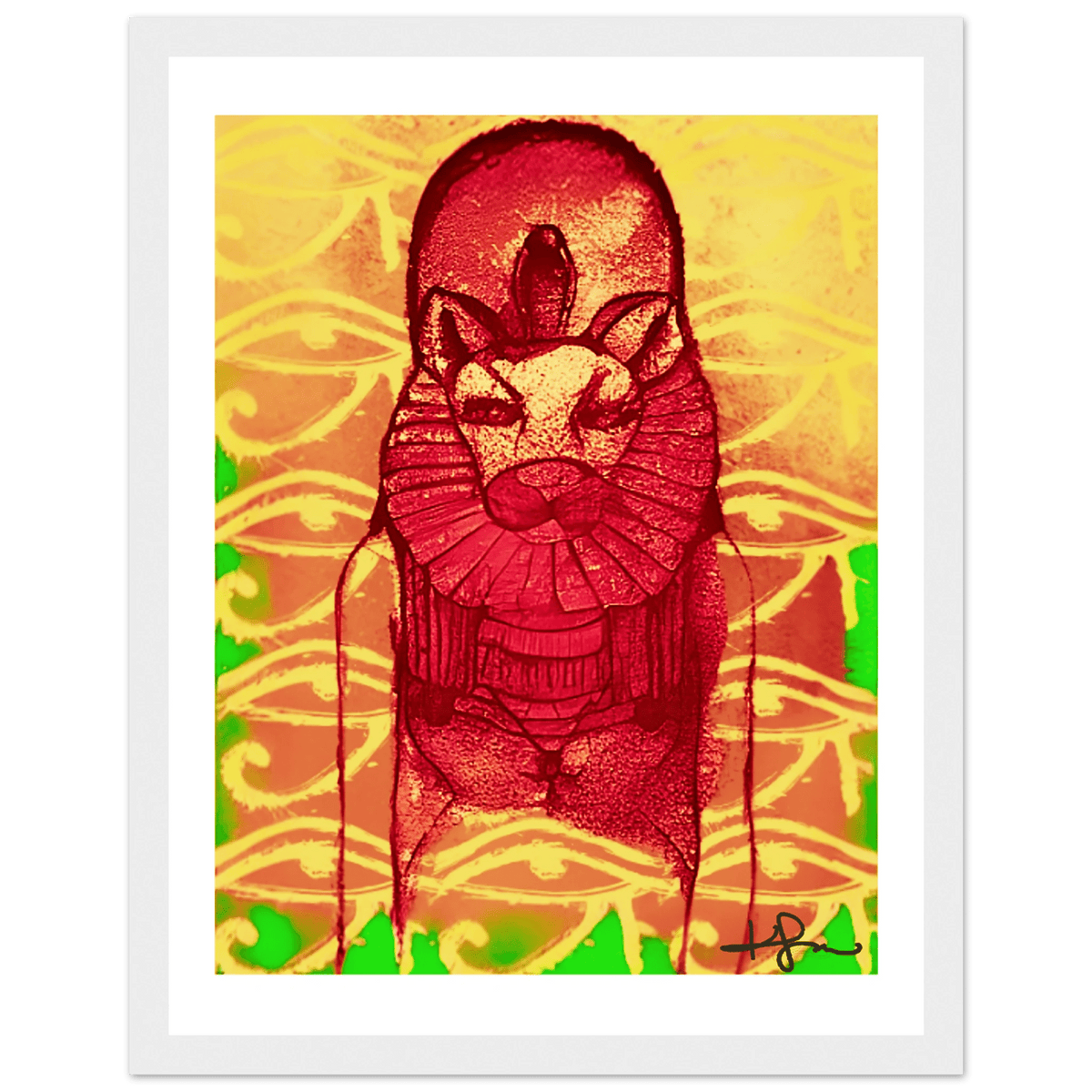 Rastafarian Sekhmet Fine Art Framed Poster - Livity Tree Art