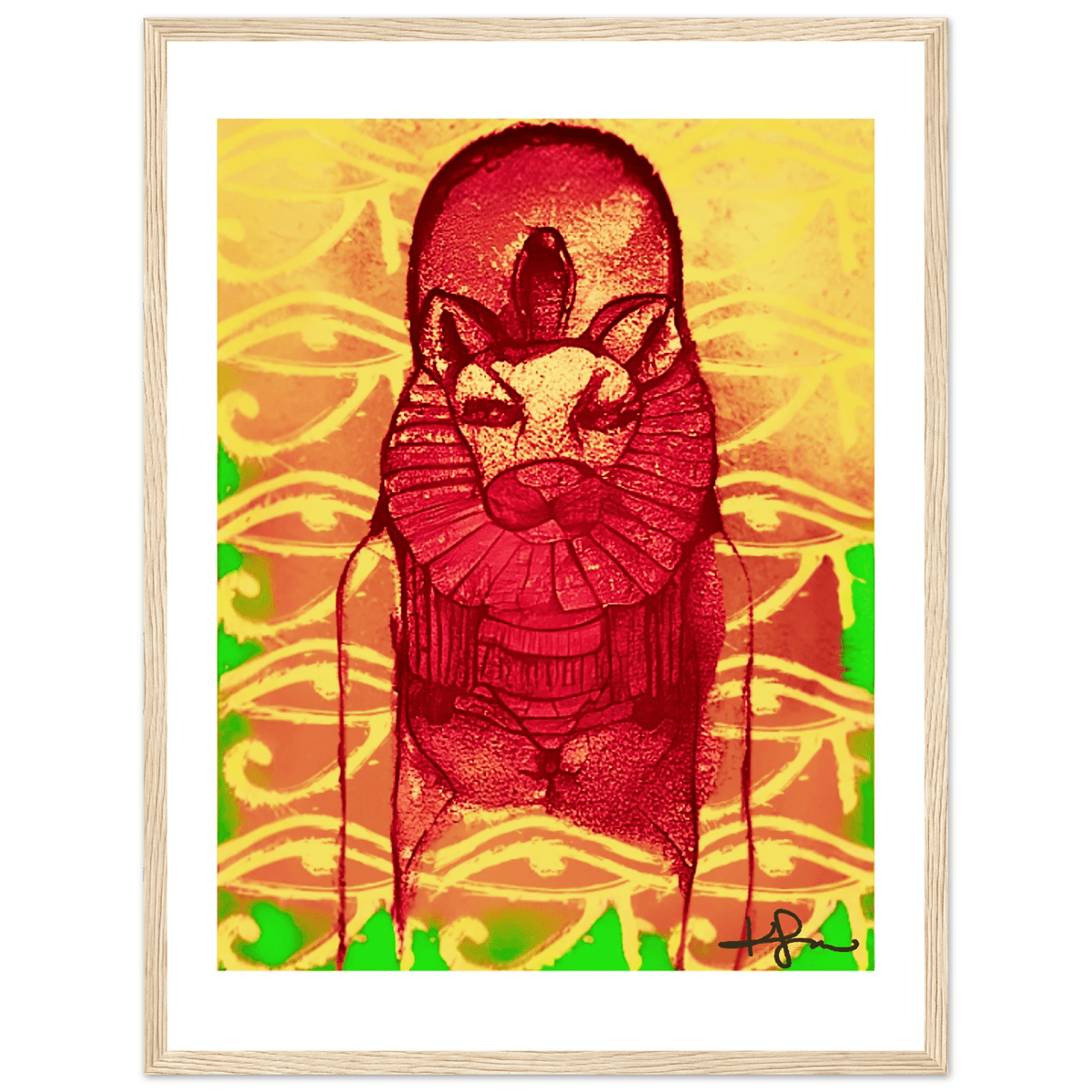 Rastafarian Sekhmet Fine Art Framed Poster - Livity Tree Art