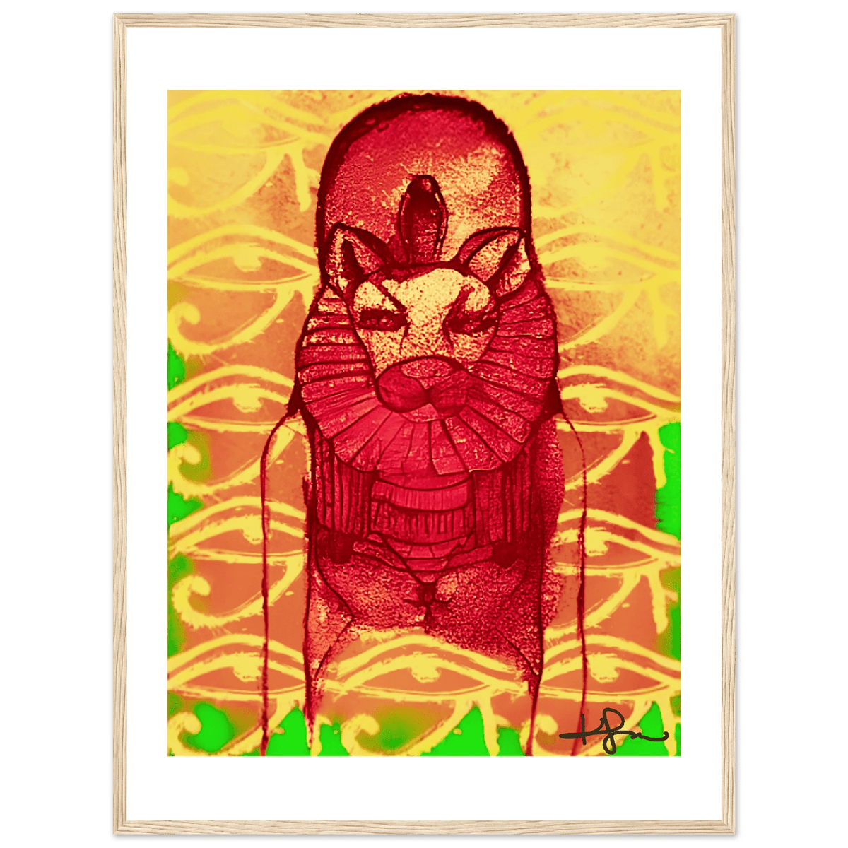 Rastafarian Sekhmet Fine Art Framed Poster - Livity Tree Art
