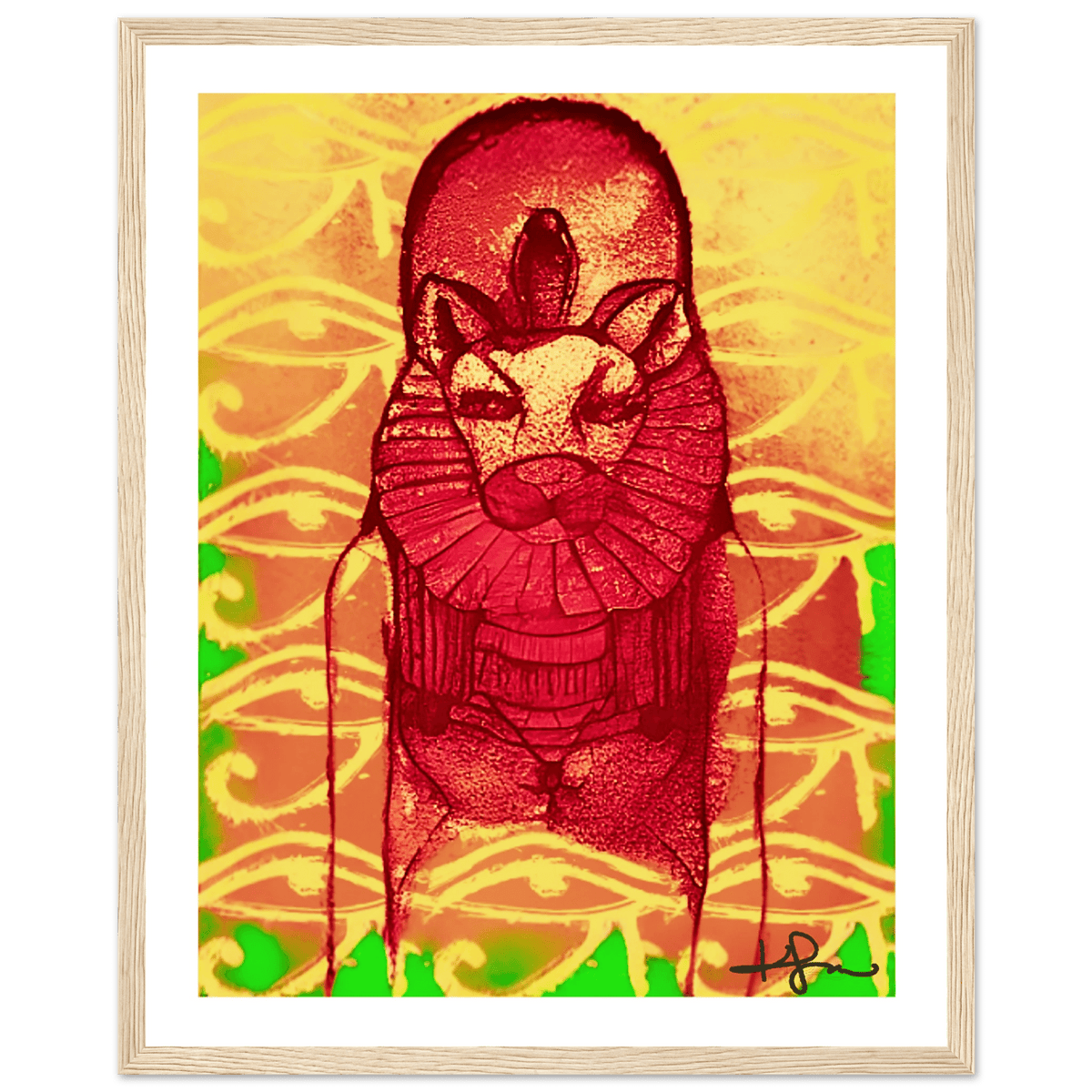 Rastafarian Sekhmet Fine Art Framed Poster - Livity Tree Art
