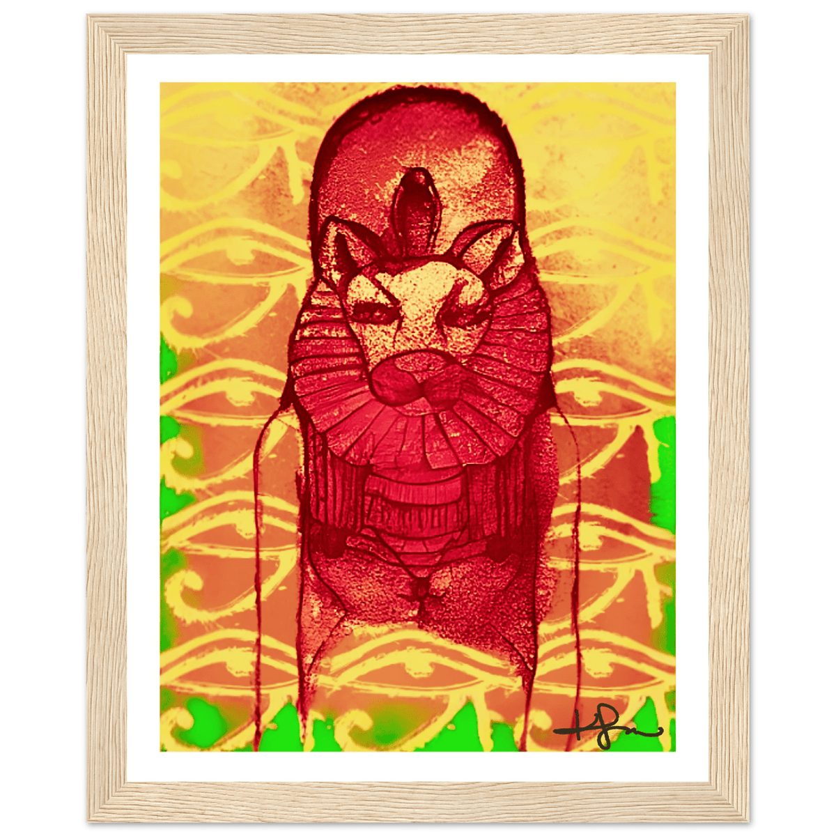 Rastafarian Sekhmet Fine Art Framed Poster - Livity Tree Art