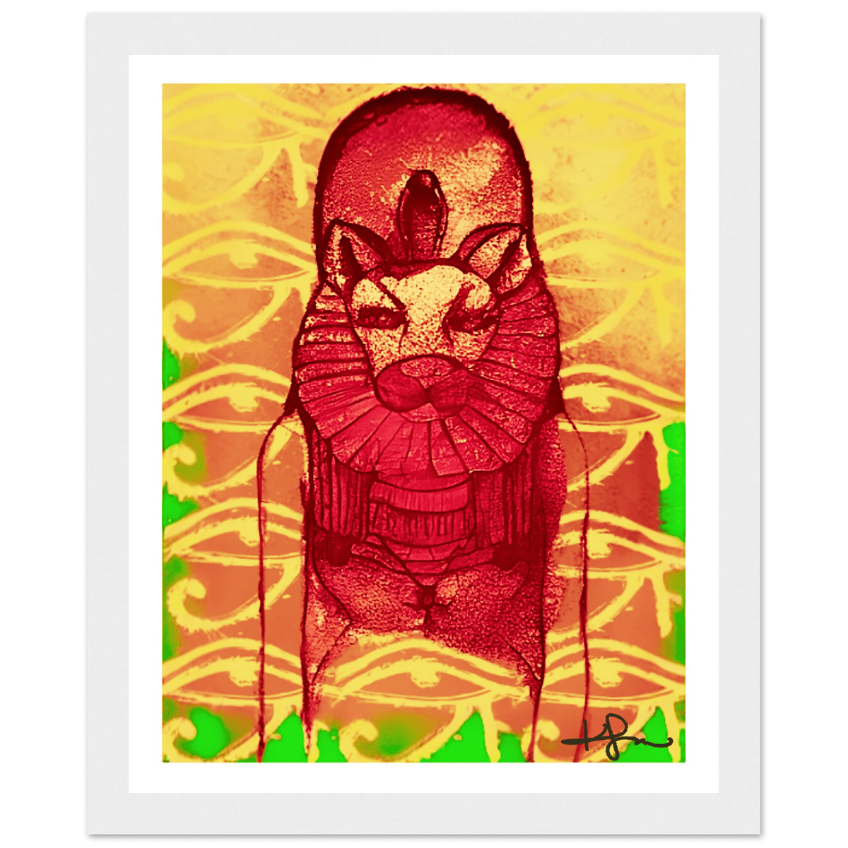 Rastafarian Sekhmet Fine Art Framed Poster - Livity Tree Art
