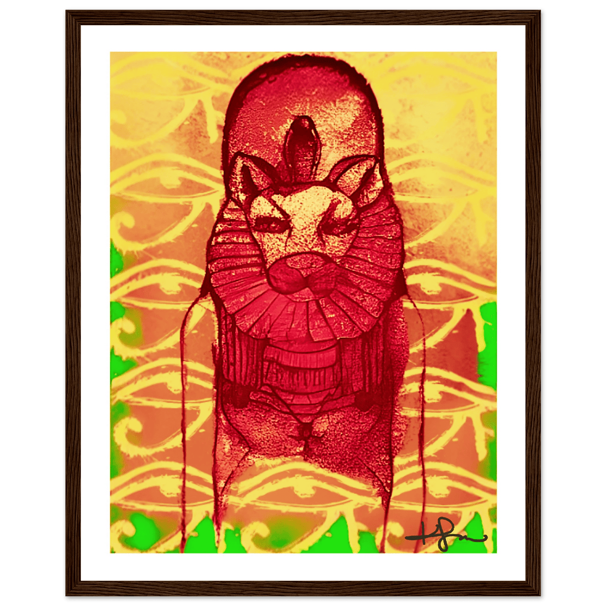 Rastafarian Sekhmet Fine Art Framed Poster - Livity Tree Art