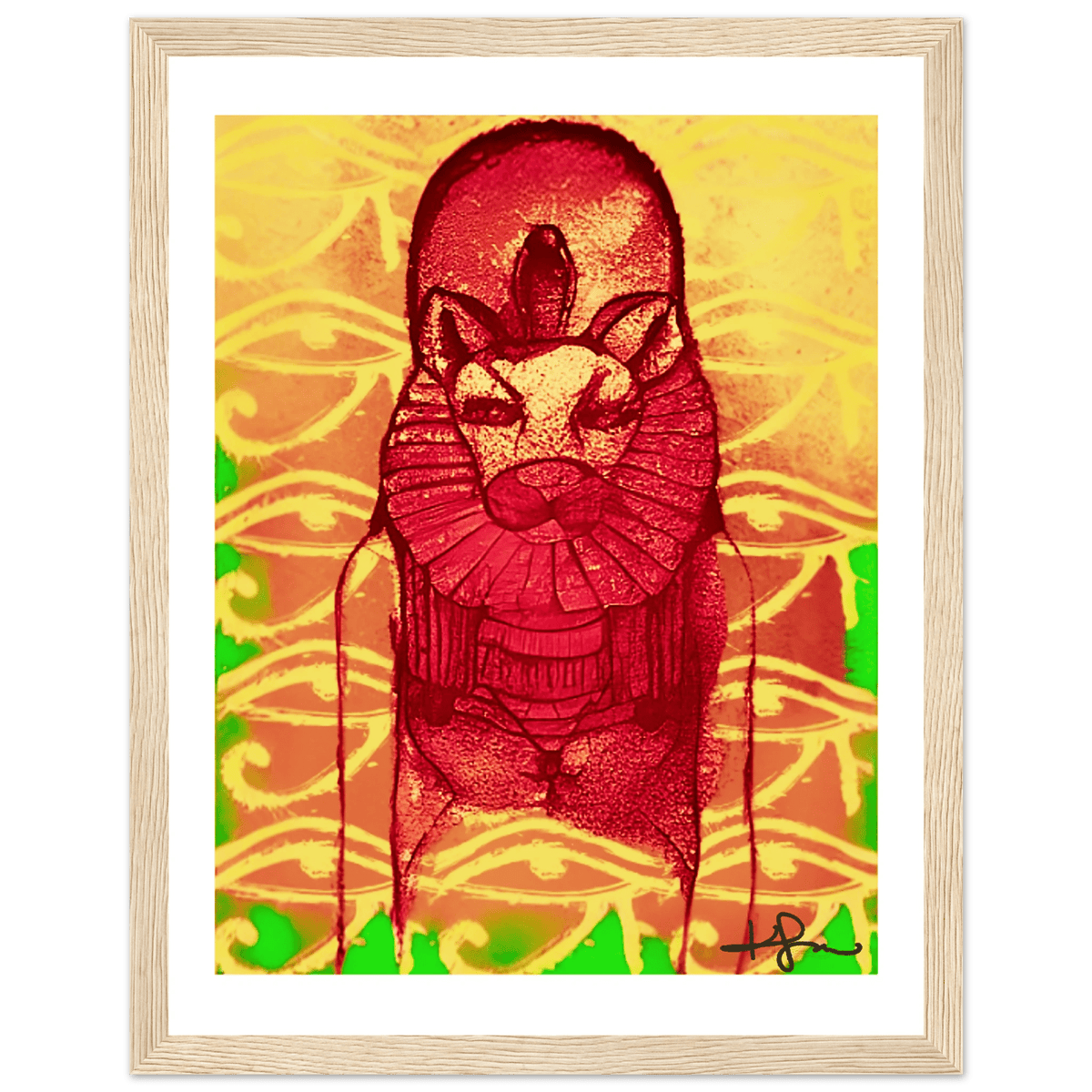 Rastafarian Sekhmet Fine Art Framed Poster - Livity Tree Art