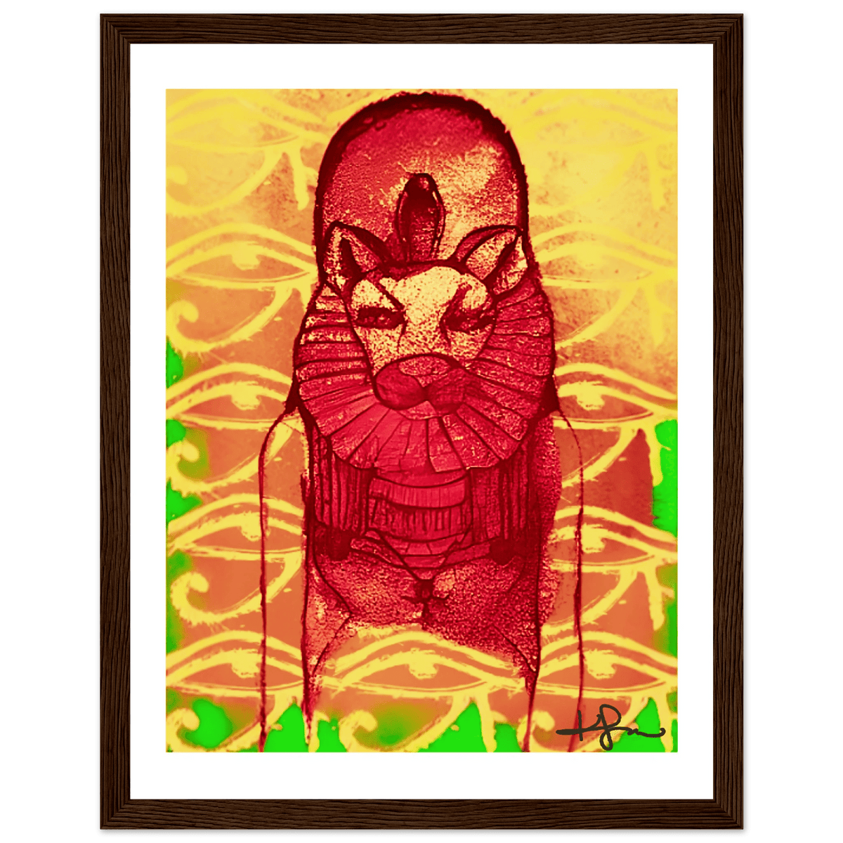 Rastafarian Sekhmet Fine Art Framed Poster - Livity Tree Art