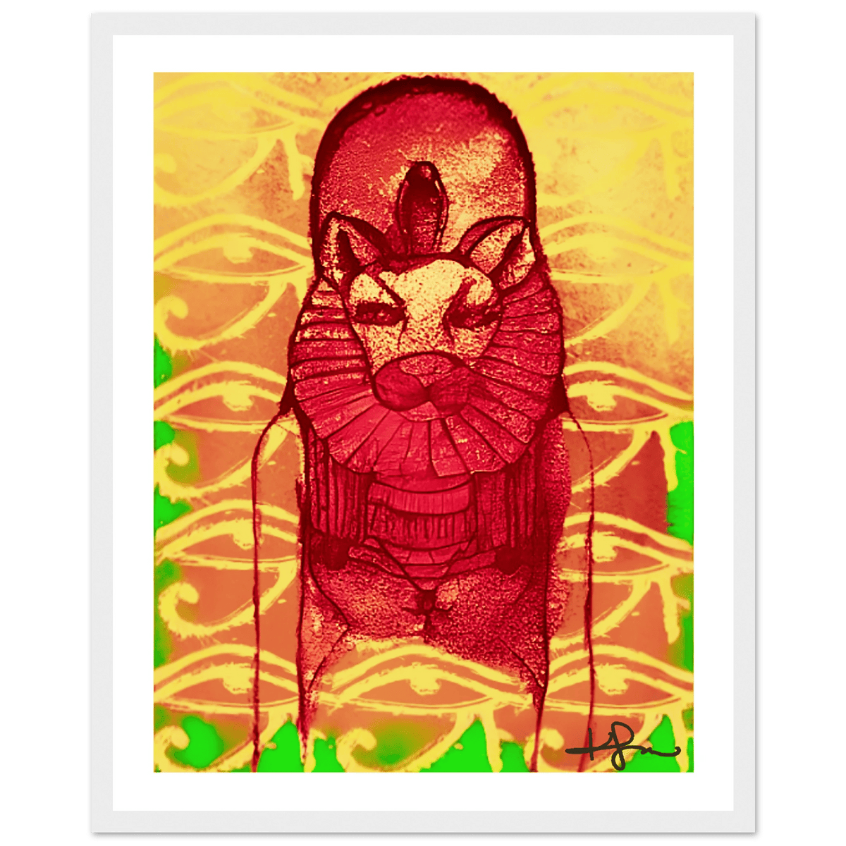 Rastafarian Sekhmet Fine Art Framed Poster - Livity Tree Art
