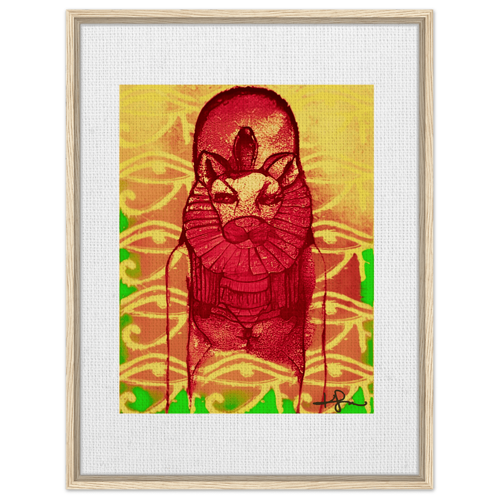 Rastafarian Sekhmet Reclaimed Framed Canvas - Livity Tree Art