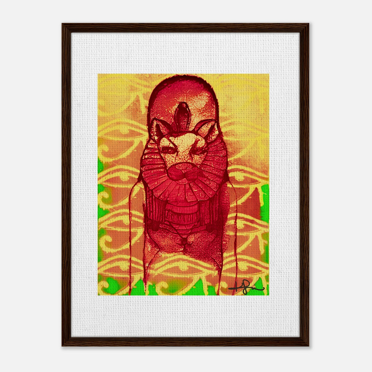 Rastafarian Sekhmet Reclaimed Framed Canvas - Livity Tree Art