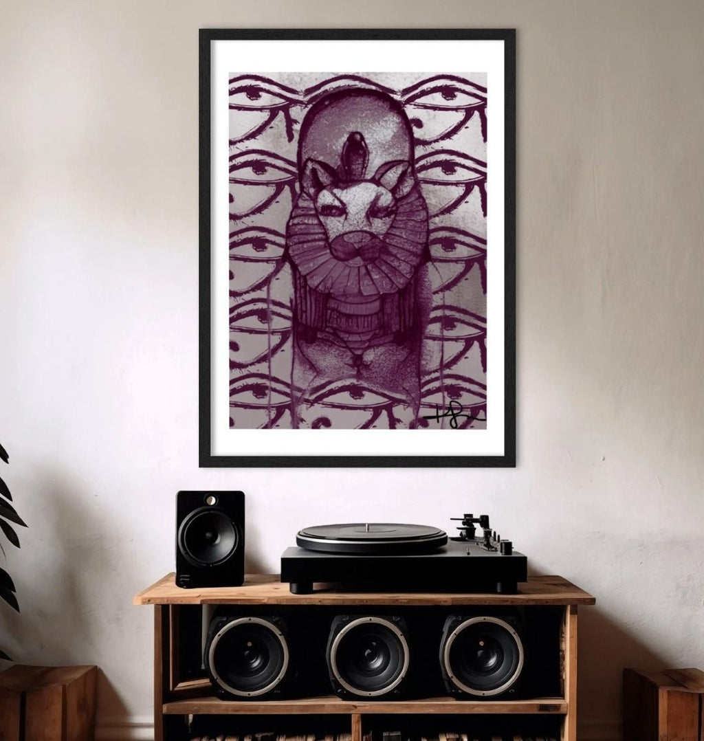 Sekhmet The Eye of RA Portrait Art Print - Livity Tree Art