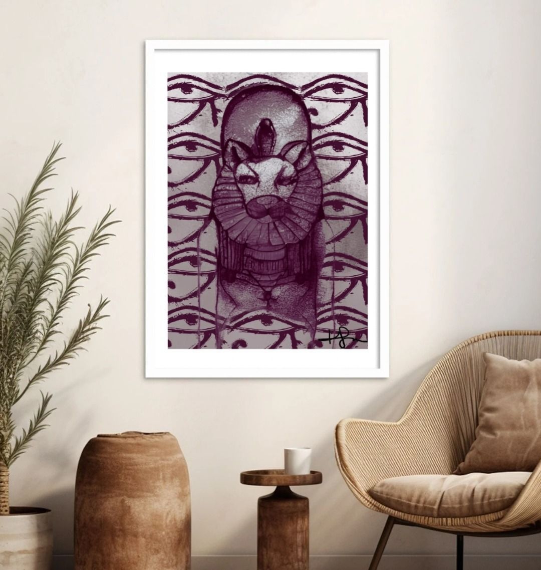 Sekhmet The Eye of RA Portrait Art Print - Livity Tree Art