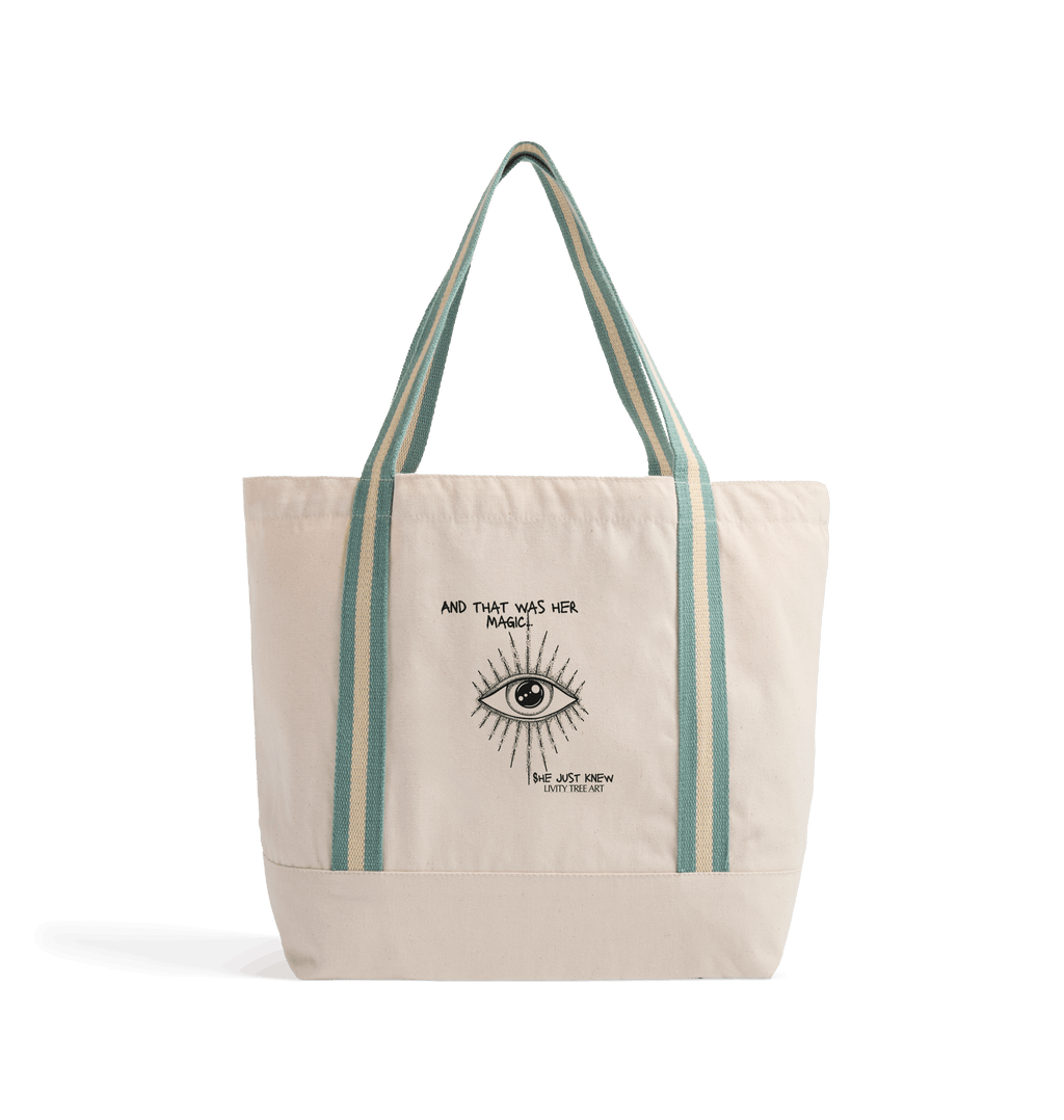 She Just Knew... Organic Beach Bag - Livity Tree Art