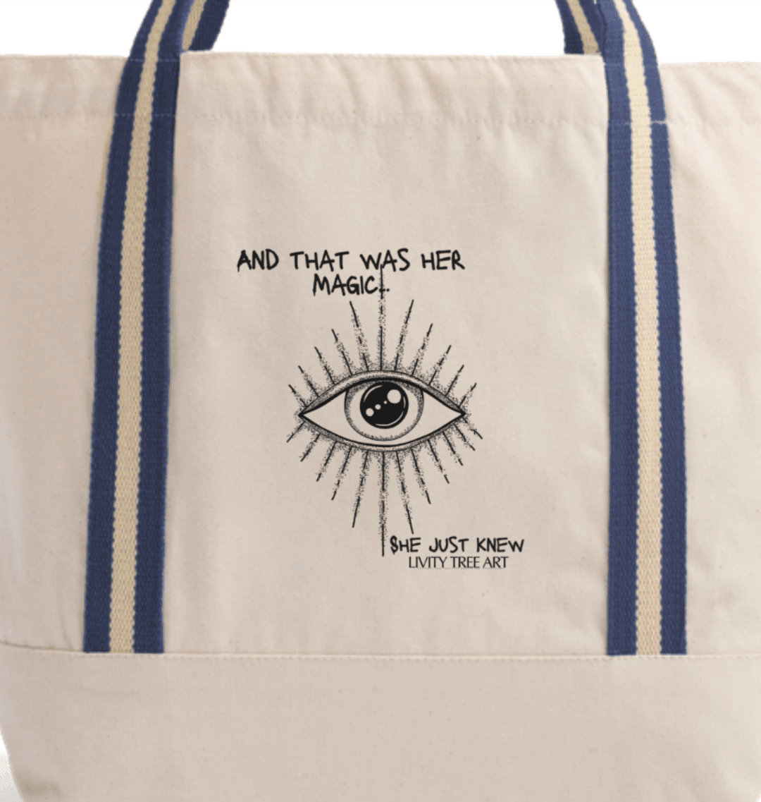 She Just Knew... Organic Beach Bag - Livity Tree Art