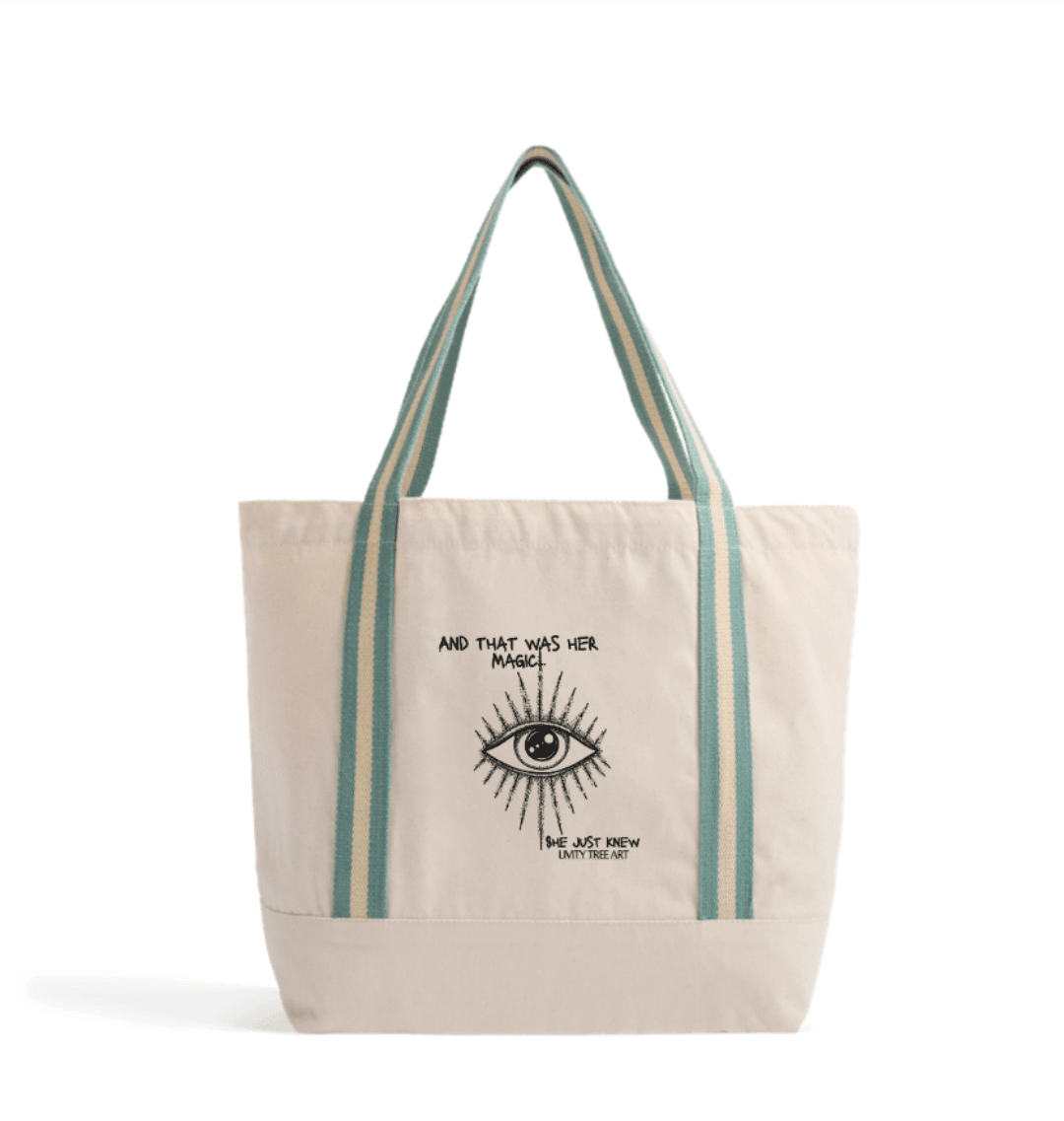 She Just Knew... Organic Beach Bag - Livity Tree Art