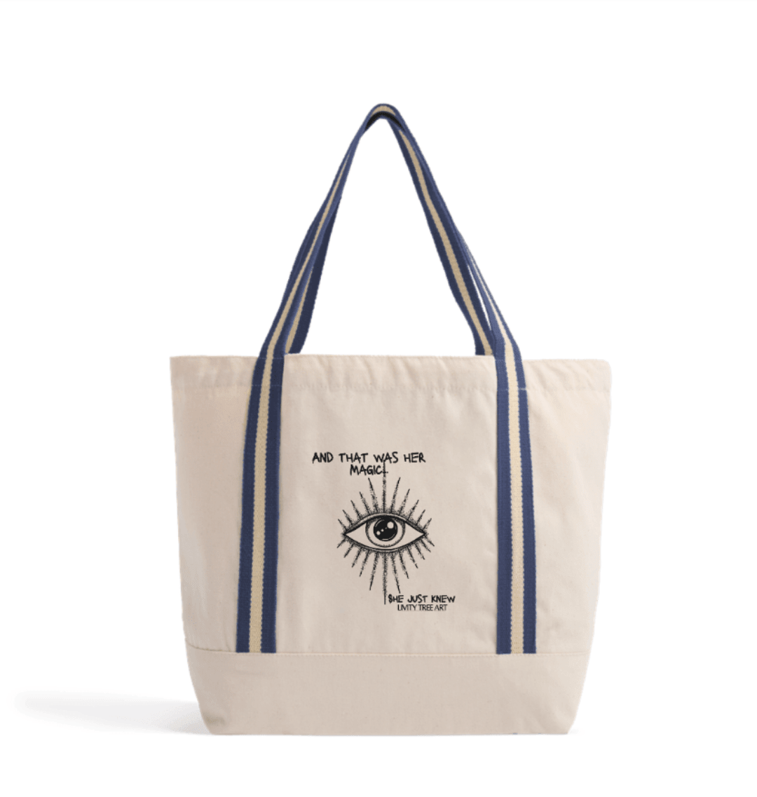 She Just Knew... Organic Beach Bag - Livity Tree Art