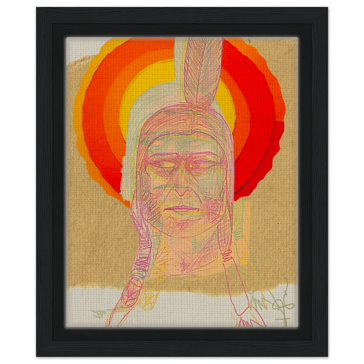 Sitting Bull, The Hunkpapa Lakota Holy Man Framed Canvas - Livity Tree Art