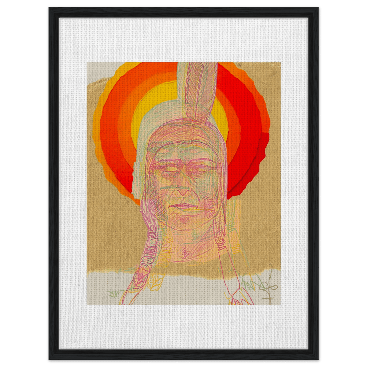 Sitting Bull, The Hunkpapa Lakota Holy Man Framed Canvas - Livity Tree Art