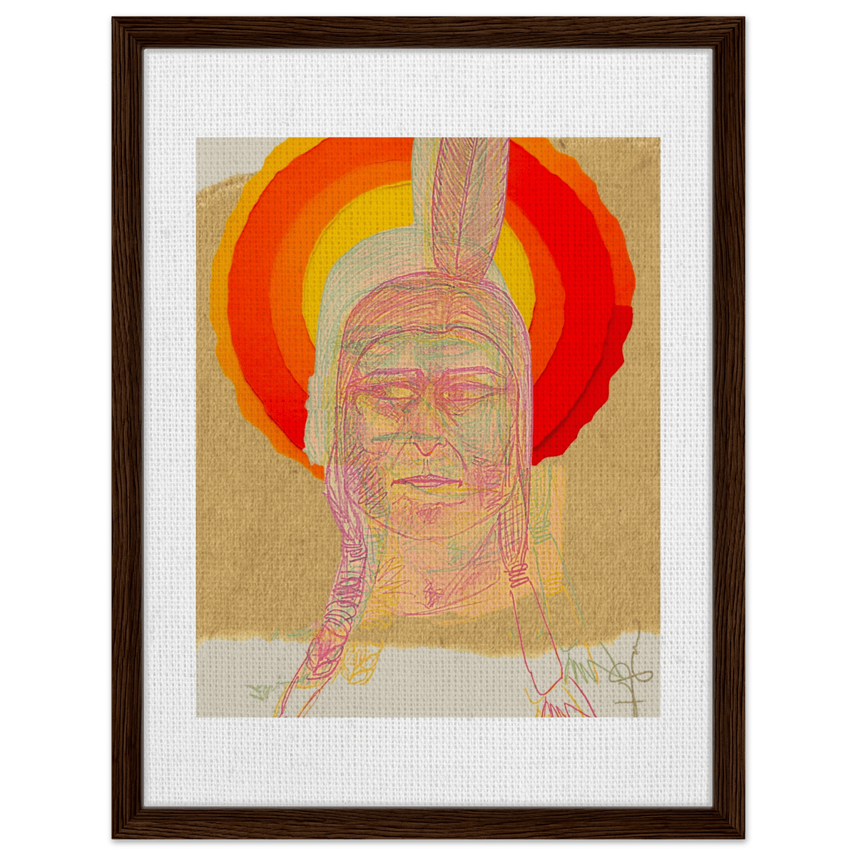 Sitting Bull, The Hunkpapa Lakota Holy Man Framed Canvas - Livity Tree Art