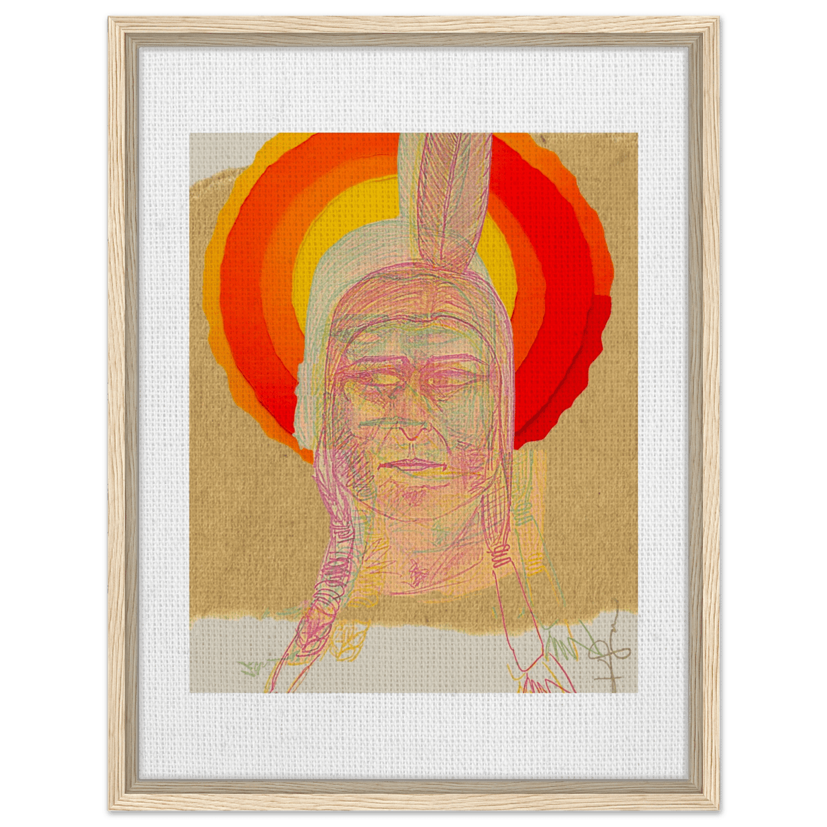 Sitting Bull, The Hunkpapa Lakota Holy Man Framed Canvas - Livity Tree Art