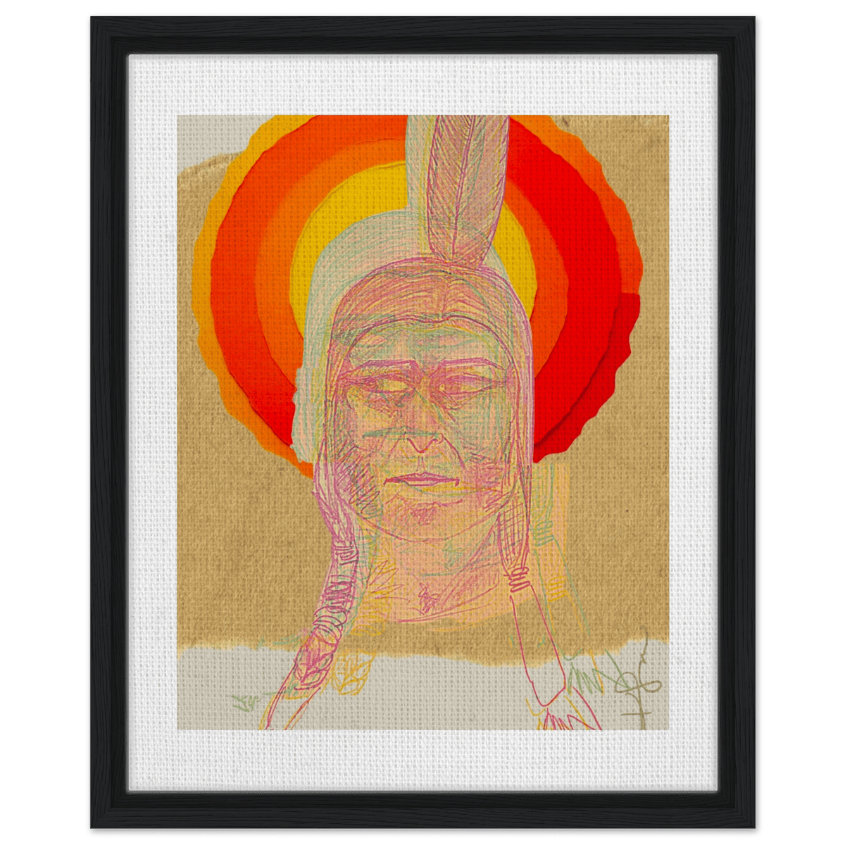 Sitting Bull, The Hunkpapa Lakota Holy Man Framed Canvas - Livity Tree Art