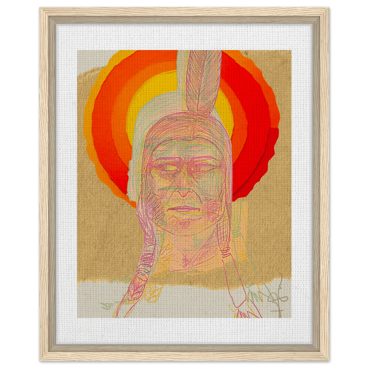Sitting Bull, The Hunkpapa Lakota Holy Man Framed Canvas - Livity Tree Art
