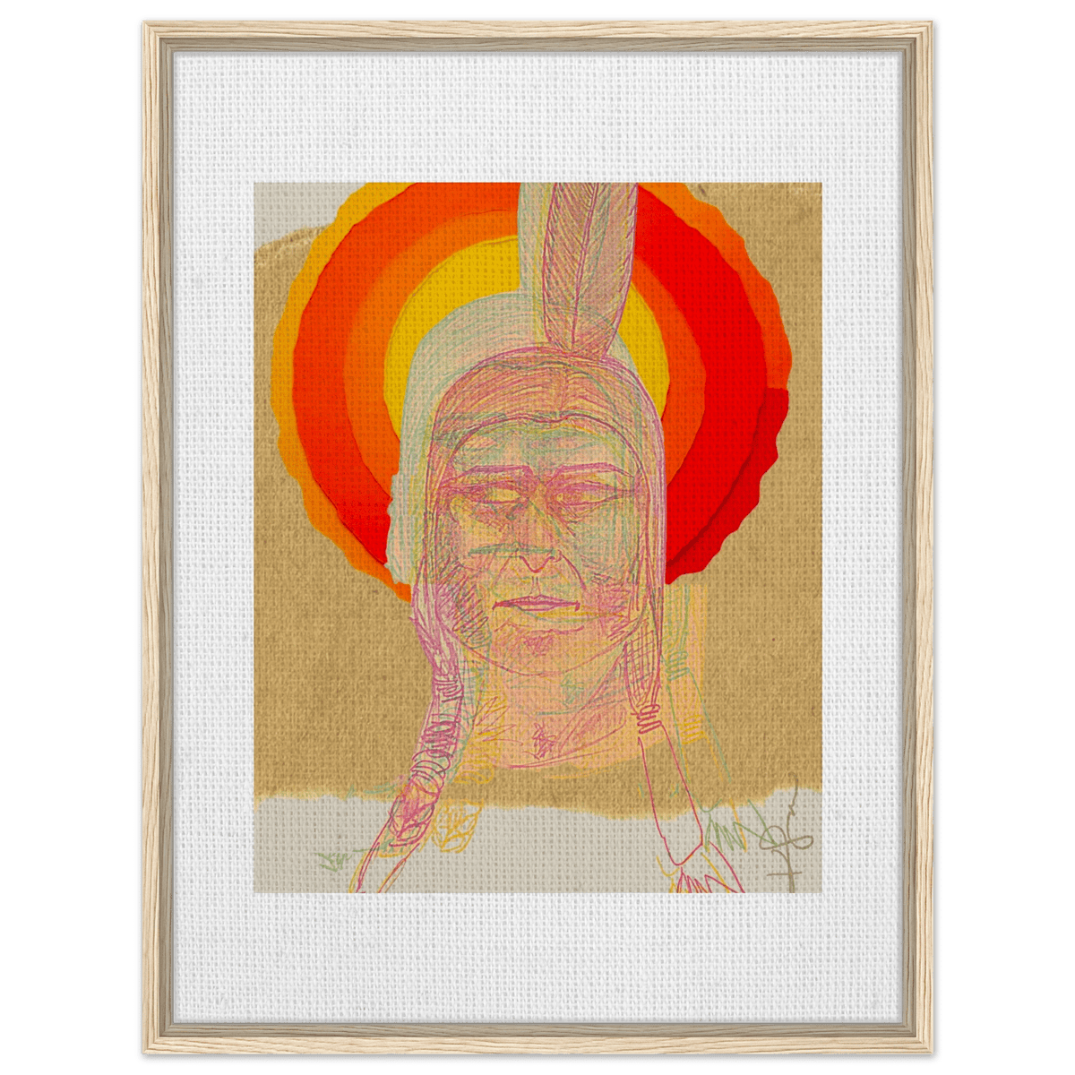 Sitting Bull, The Hunkpapa Lakota Holy Man Framed Canvas - Livity Tree Art
