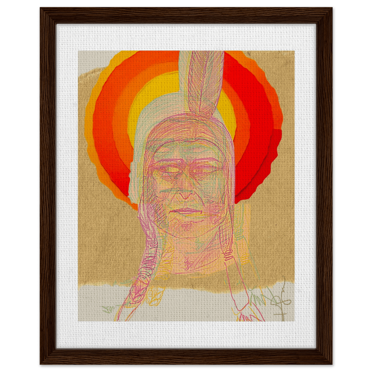 Sitting Bull, The Hunkpapa Lakota Holy Man Framed Canvas - Livity Tree Art