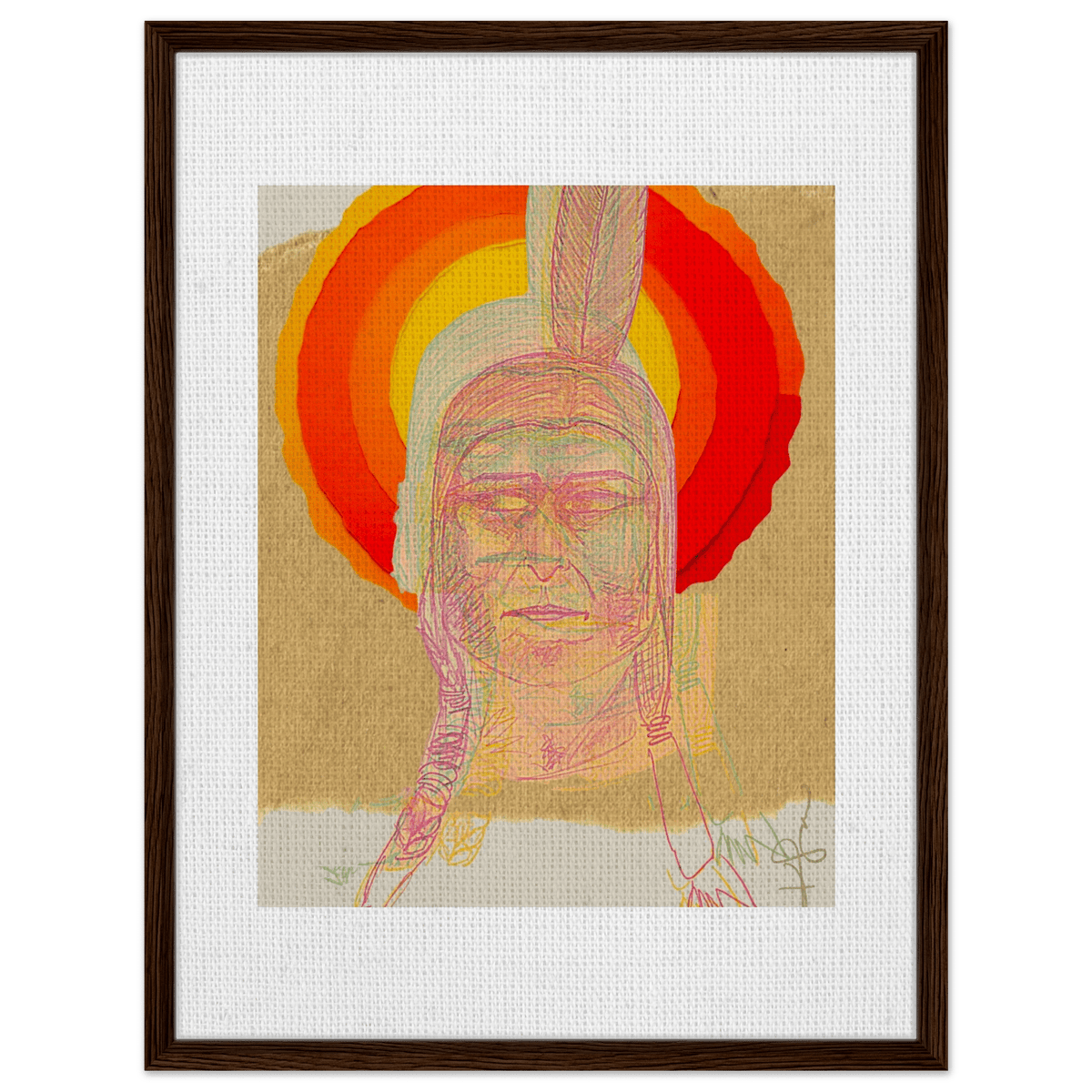 Sitting Bull, The Hunkpapa Lakota Holy Man Framed Canvas - Livity Tree Art